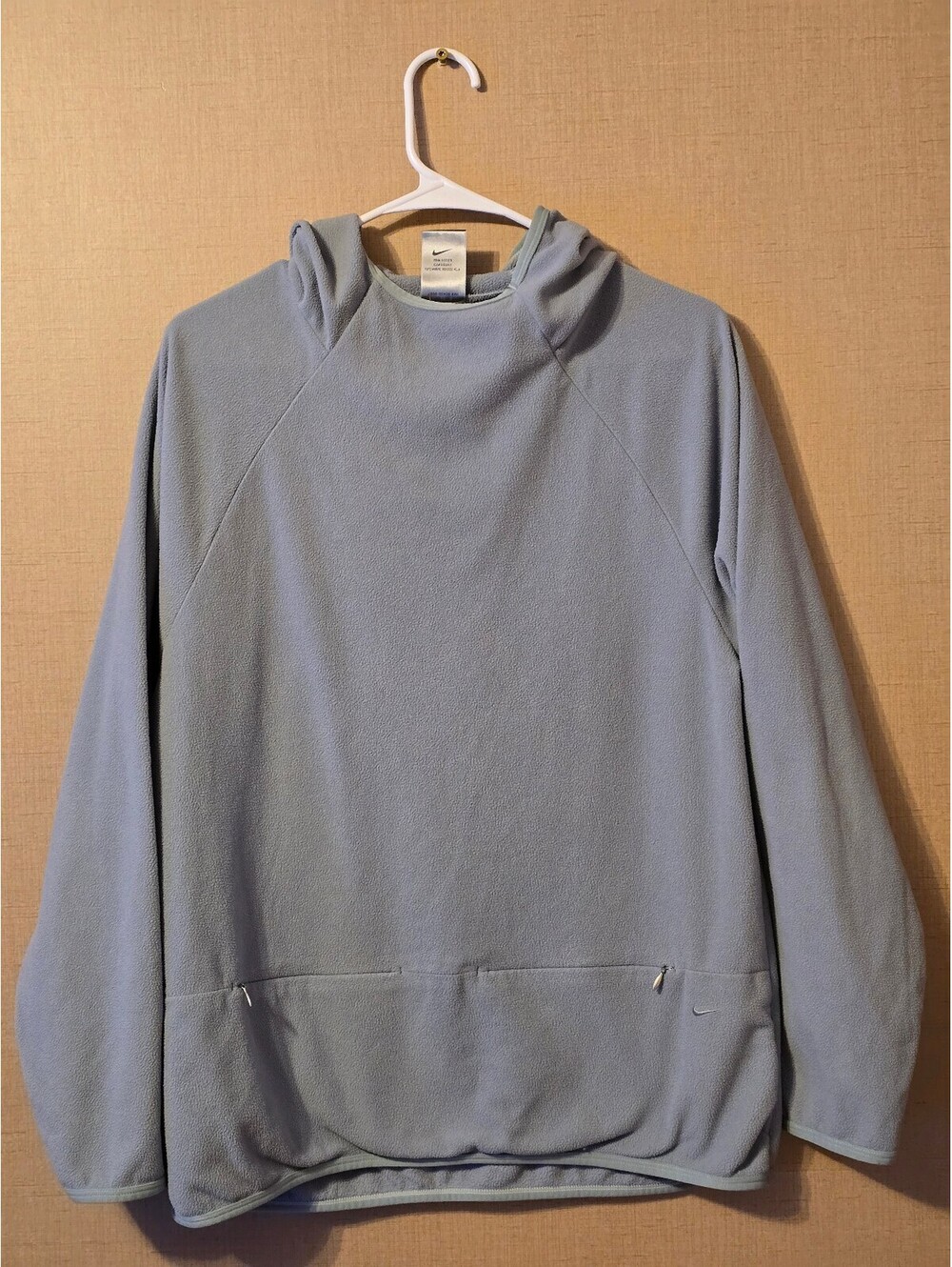 Vintage Nike Therma-FIT Fleece Hoodie Women's Medium Light Blue Mesh Pockets